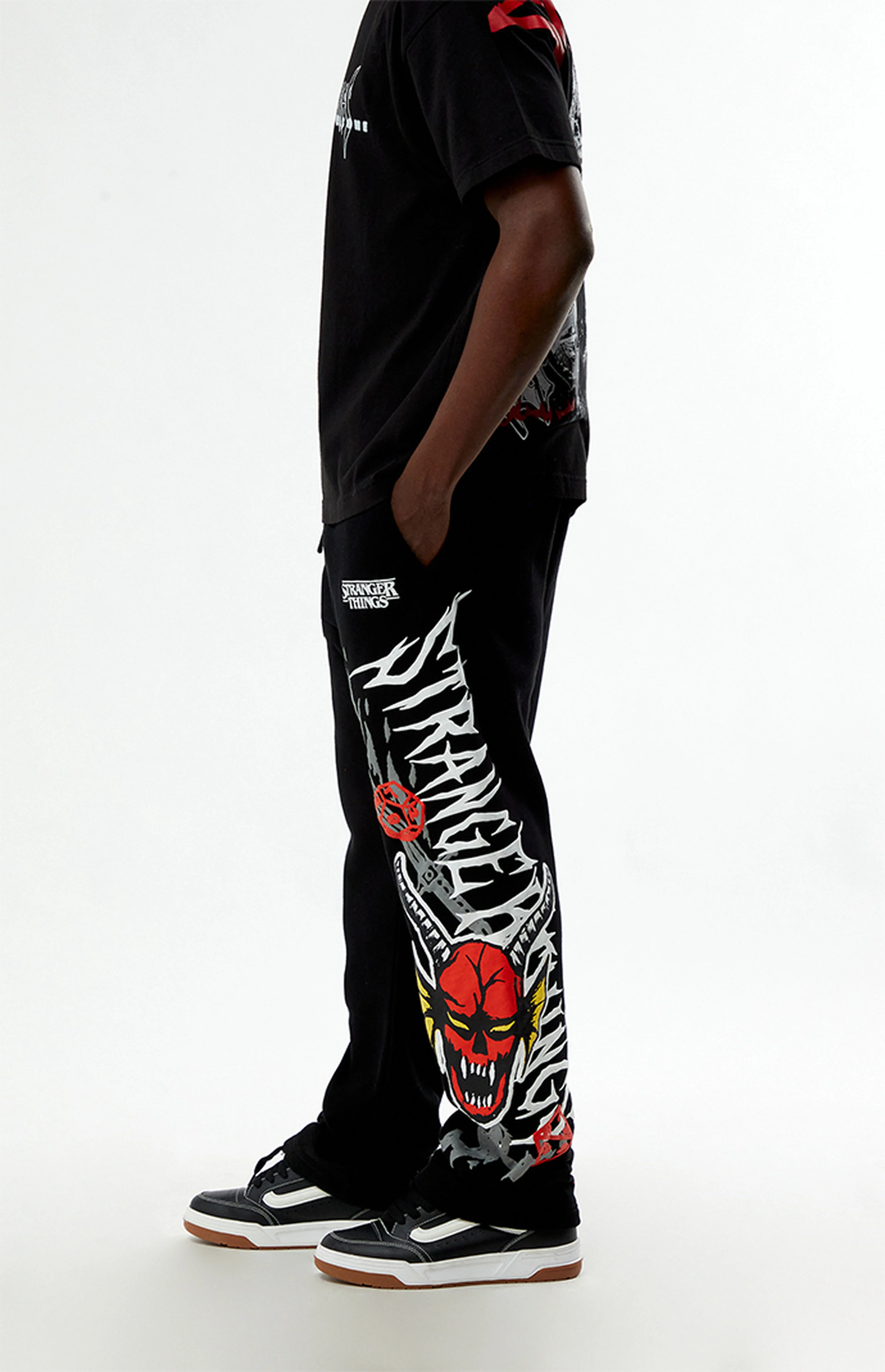 Stranger Things Black Hellfire Club Baggy Sweatpants