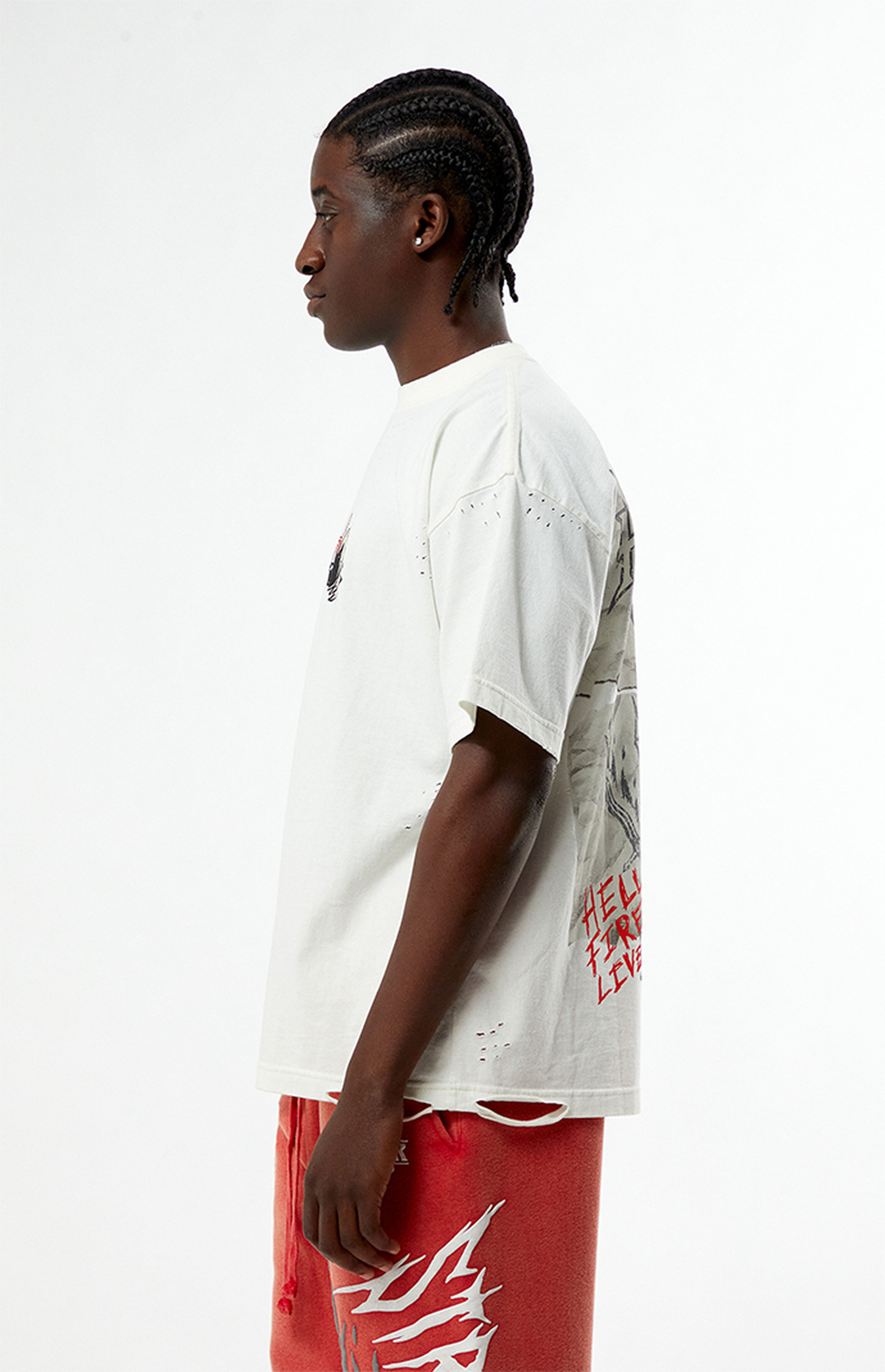 Stranger Things Invite Hellfire Club Ripped T-Shirt