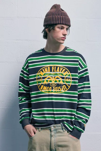 Striped Stranger Things T-shirt