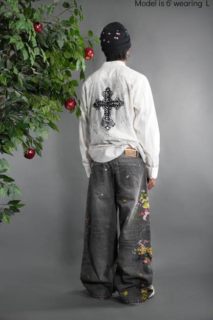 [Grey] Eden V2 Embroidered Jeans