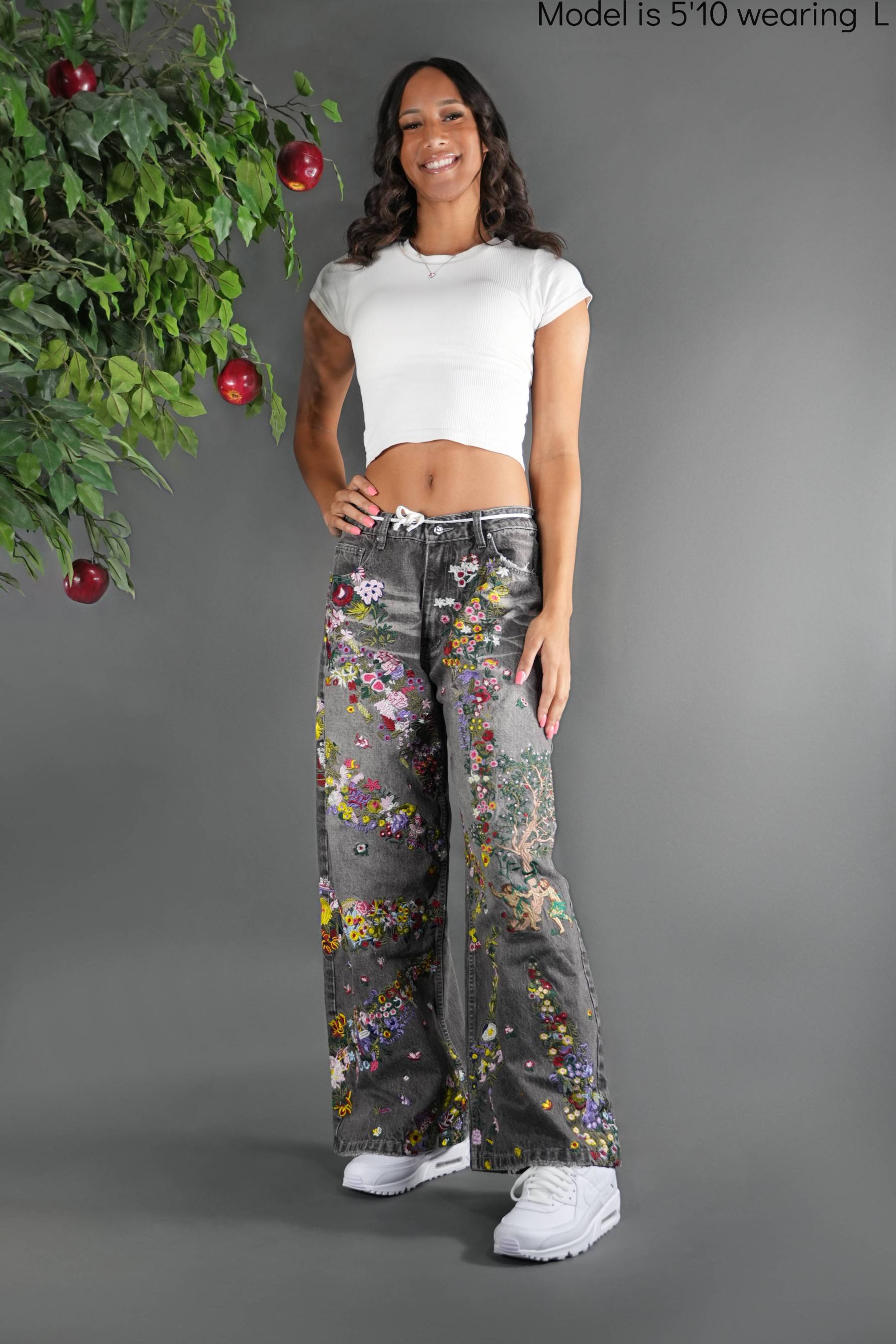 [Grey] Eden V2 Embroidered Jeans