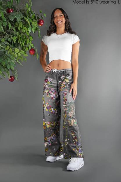 [Grey] Eden V2 Embroidered Jeans