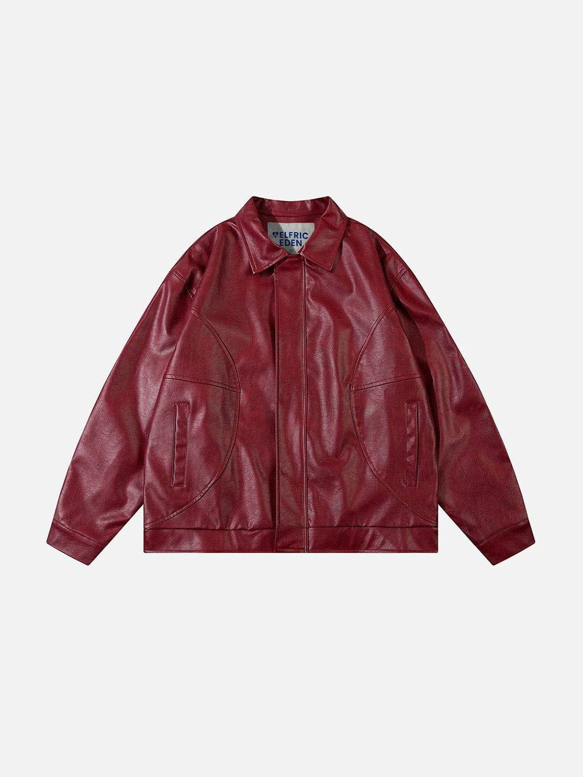 Vintage Leather Jacket-red