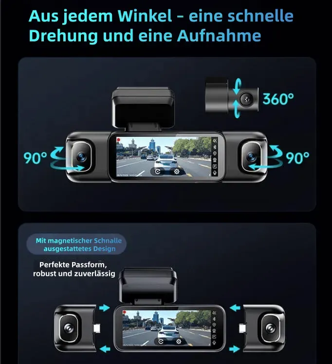 Garmin G980 KI- und sprachgesteuerte Dashcam mit vier Kameras, 360°-Panoramaansicht, 4K Ultra HD-Nachtsicht und GPS-Tracking
