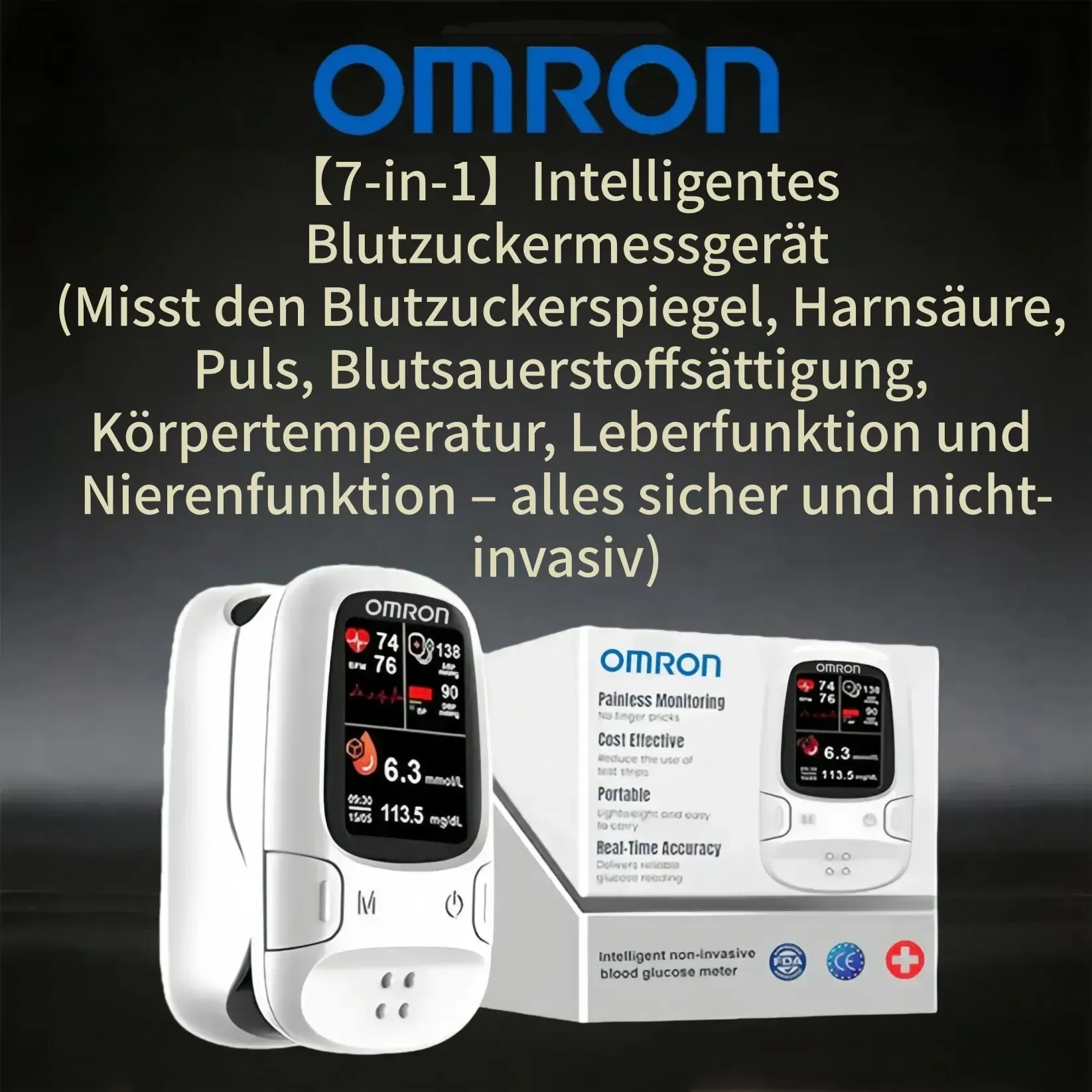 Omron™ präsentiert neues, nicht-invasives, intelligentes Blutzuckermessgerät 🔥Hergestellt in den USA🔥