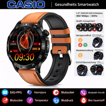 👉 CASIO AI – Intelligente medizinische Smartwatch 2026 ⌚️ EKG + PPG, Überwachung von Blutzucker, Fett und Harnsäure – Gesundheit und Stil in einem! 🏃‍♂️