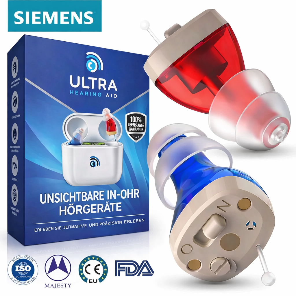 Siemens Ultra rezeptfreies Hörgerät – unsichtbar, wiederaufladbar CIC, FDA‑zugelassen