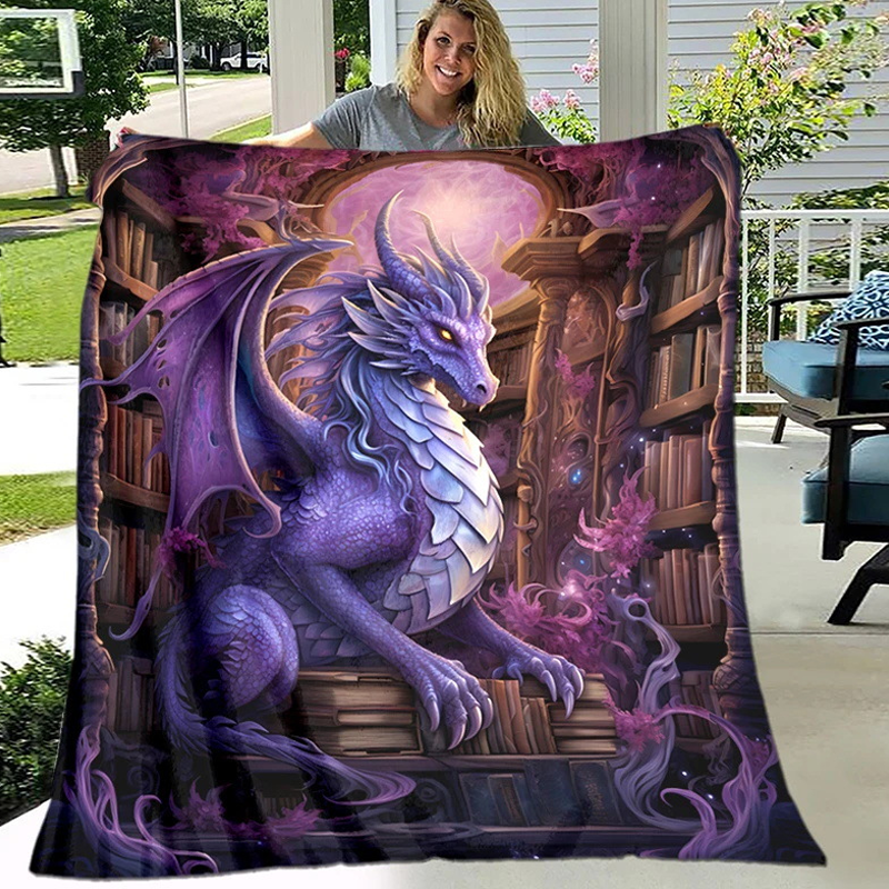 🦖Artistic Print Flannel Throw Blanket