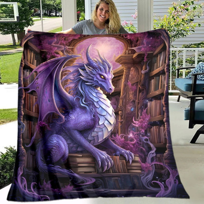 🦖Artistic Print Flannel Throw Blanket