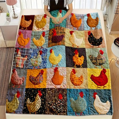 🐓 Cozy Vintage Rooster Plaid Blanket 🧣 Soft, Lightweight & Farmhouse Charm for All Seasons! 🎁Perfect Gift & Everyday Comfort! ✨