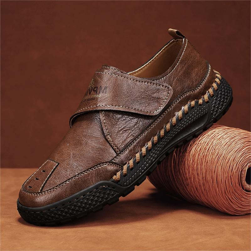 Men's Handcrafted Genuine Leather Orthopedic Velcro Loafers