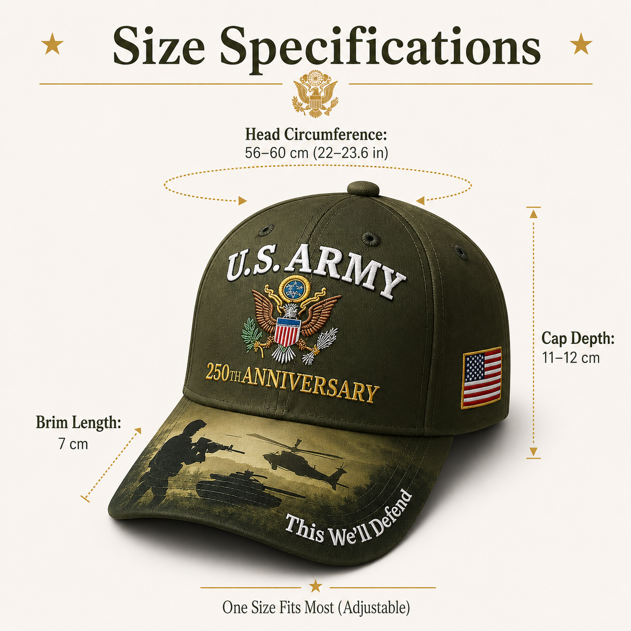 🔥 Father’s Day Sale - ❤ U.S. Army 250th Anniversary Commemorative Embroidered Cap 🇺🇸