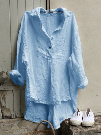 Women's Casual Loose Cotton Linen Shirt