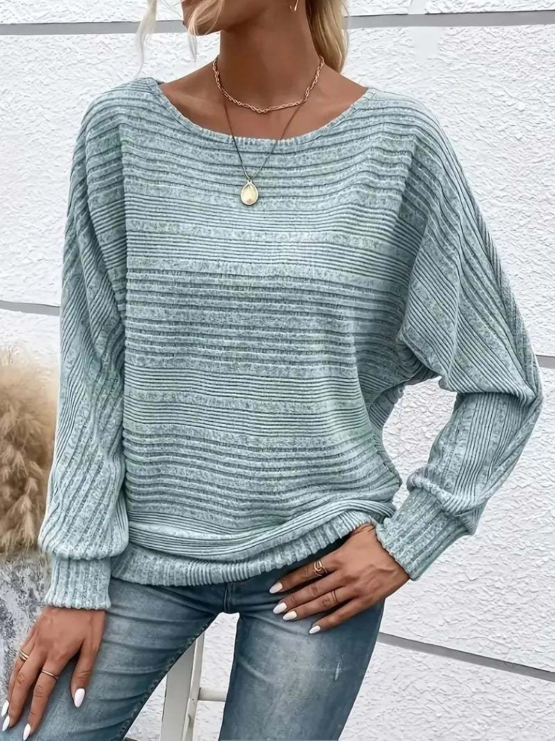 ⏰Hot Sale-Women's Soft Solid Batwing Sleeve Pullover Long Sleeve Top(B