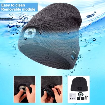 🔥— Gift Bluetooth Beanie with LED Headlight and Removable Speakers❄️