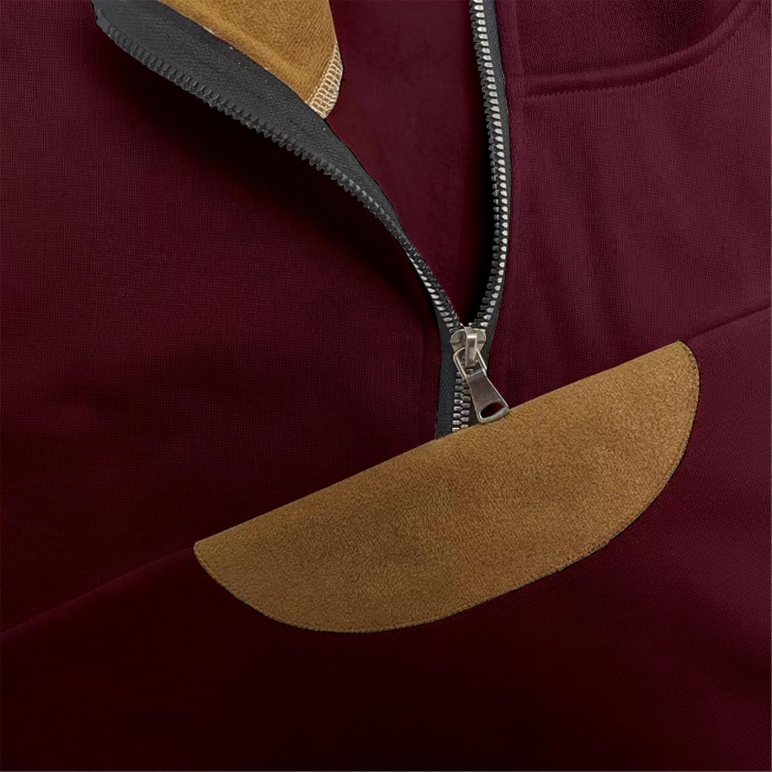  Men's Zip Up Stand-Up Collar collar long sleeve corduroy colorblock sweatshirt