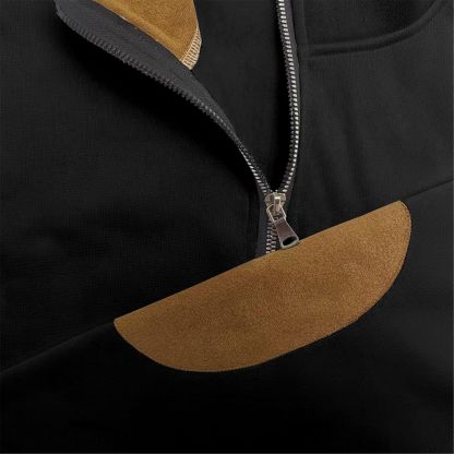  Men's Zip Up Stand-Up Collar collar long sleeve corduroy colorblock sweatshirt