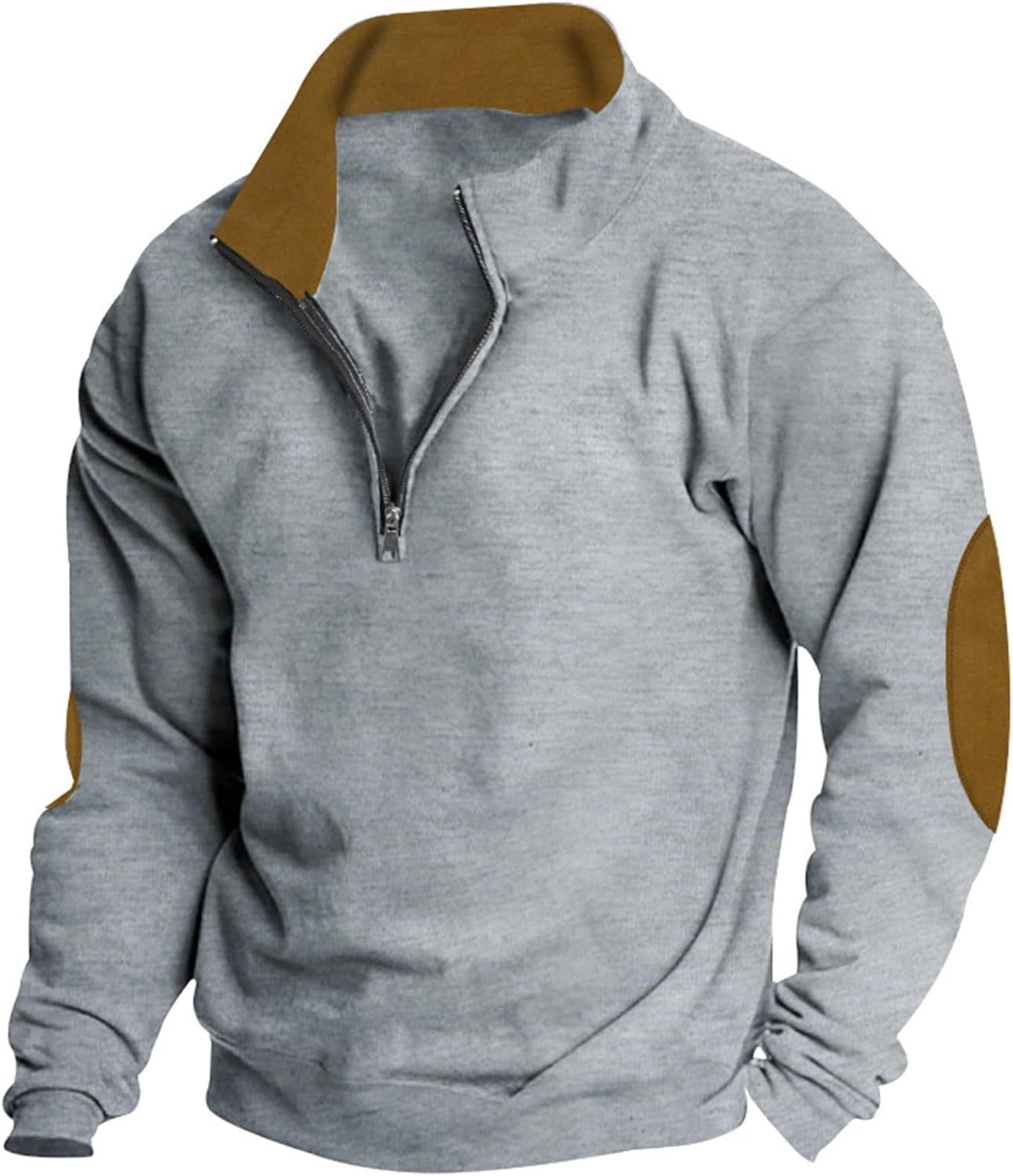  Men's Zip Up Stand-Up Collar collar long sleeve corduroy colorblock sweatshirt