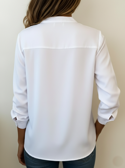Women's Minimalist V-neck Cotton Shirt Top