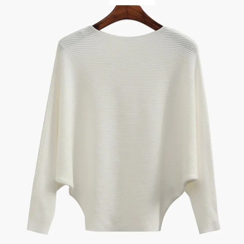 🔥Women's Boat Neck Bat Sleeve Knitted Sweater🔥