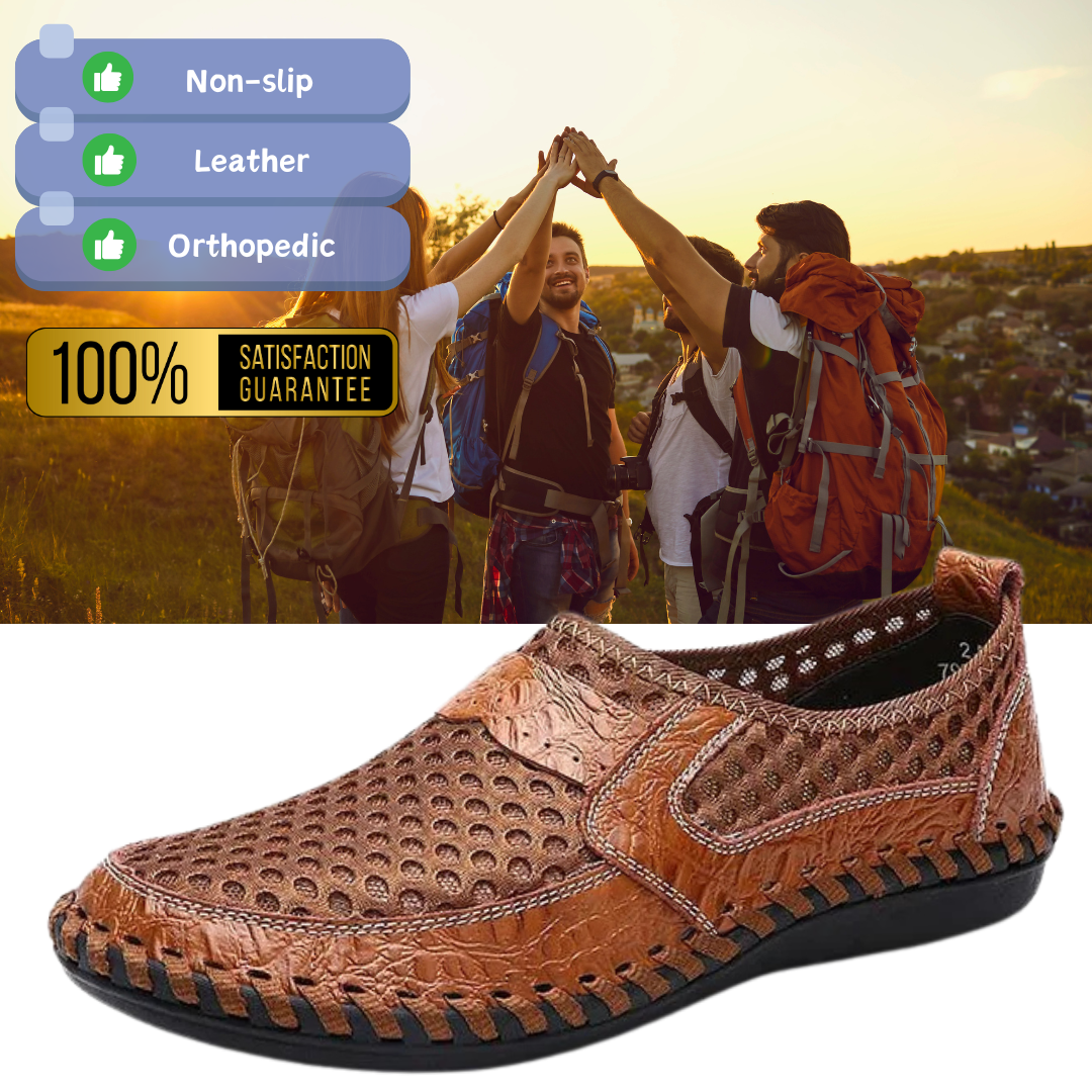 Men's Stitching Honeycomb Mesh Soft Loafers Breathable Outdoor Casual Shoes