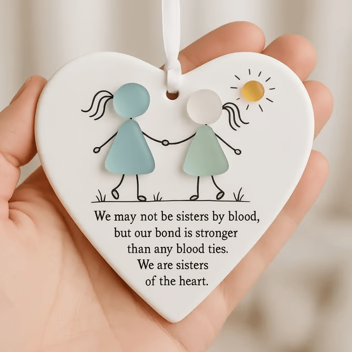 Heart-Shaped Sea Glass Ornament🌊✨Friendship, Grandchildren & Timeless Bonds