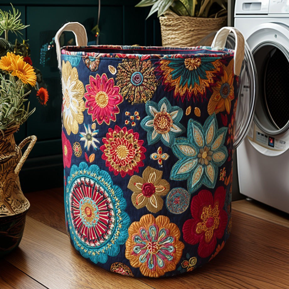 Boho Garden Cham Quilted Laundry Basket NCU0DV619