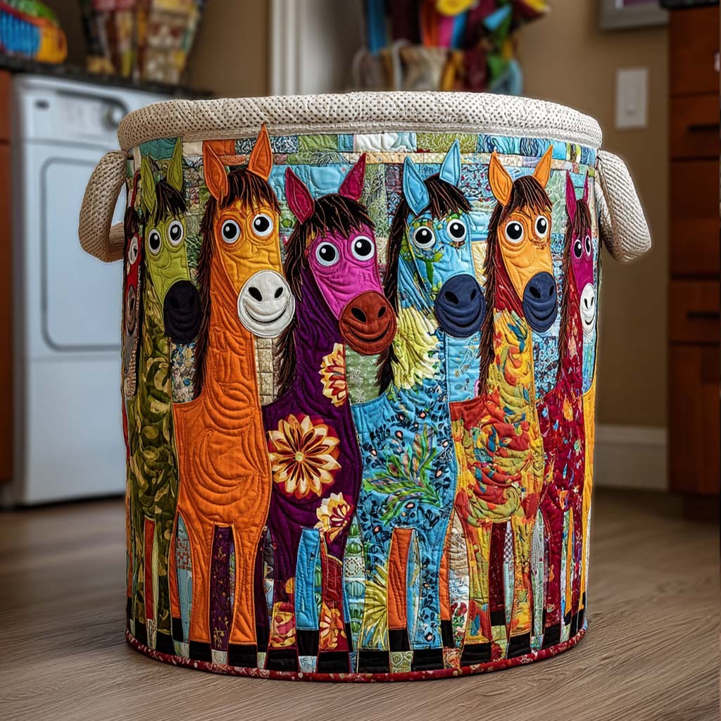 Bright Herd Quilted Laundry Basket NCU0NNT2695