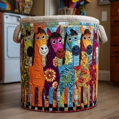 Bright Herd Quilted Laundry Basket NCU0NNT2695