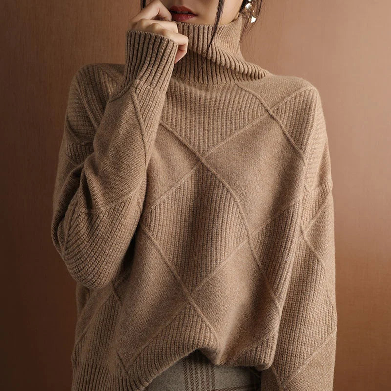 Women’s Cashmere Turtleneck Sweater – Elegance Meets Comfort