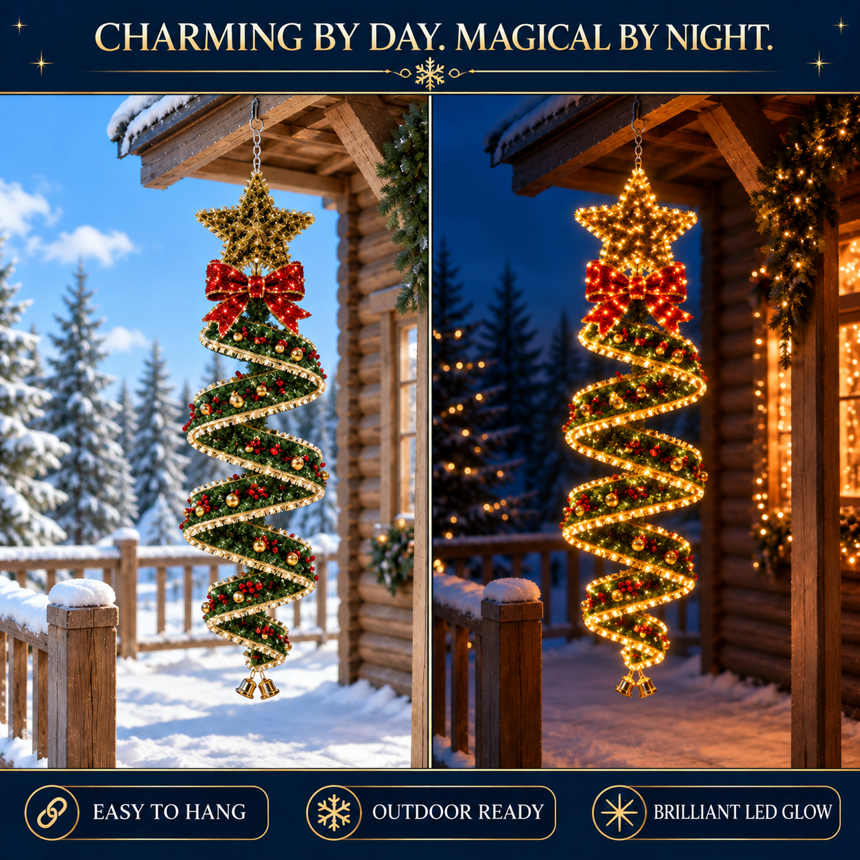 🎄Last day for 50% off🎄Christmas Magic Spira Hanging LED Light Collection