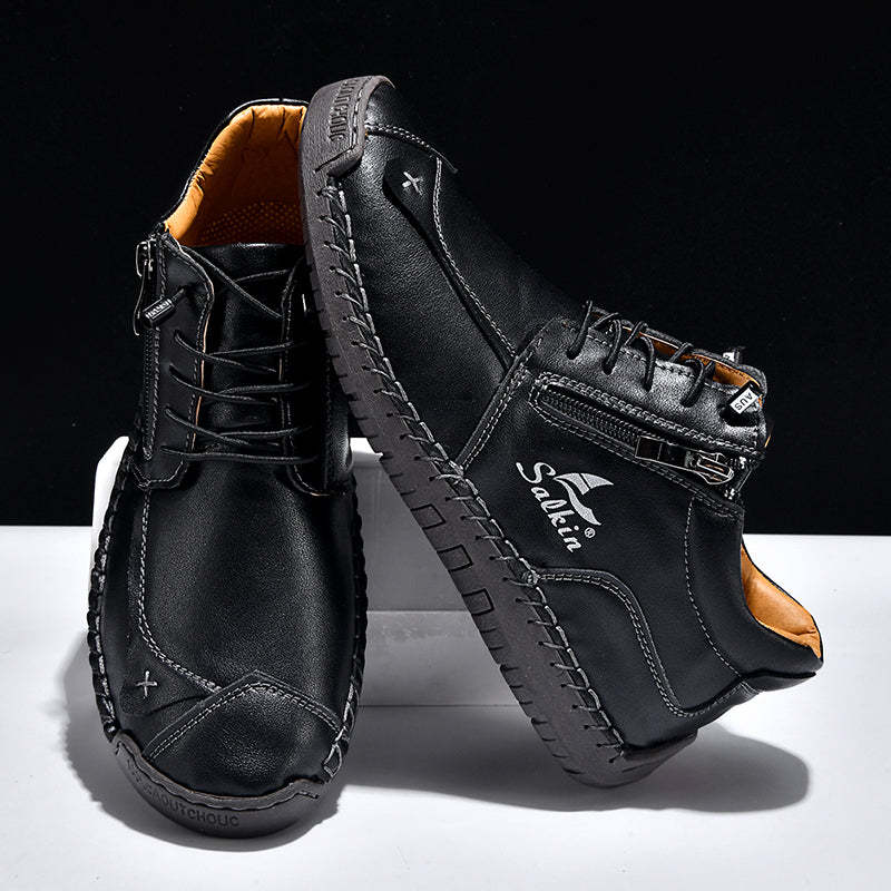 Women’s Orthopedic Casual Leather Boots – Wide Toe Box, Arch Support, Waterproof Design, and Pressure Relief for Everyday Wear and Travel
