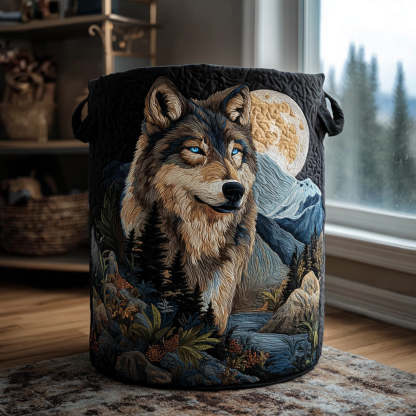 Echo Ridge Wolf Quilted Laundry Basket NCU0PTT1742