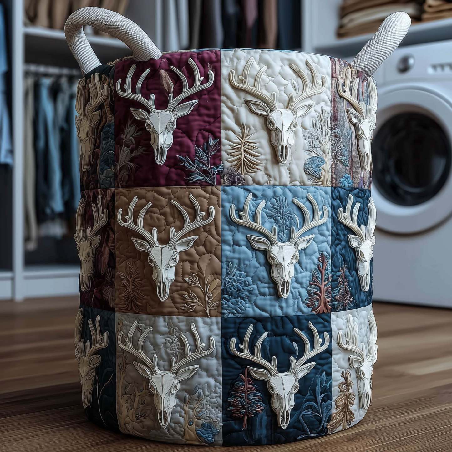 Deer Skull Quilted Laundry Basket GFTONT5957