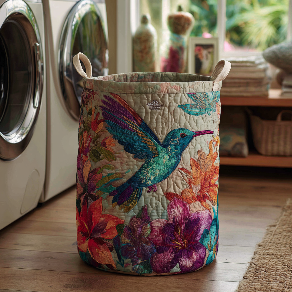 Hummingbird Light Quilted Laundry Basket NCU0DDK521