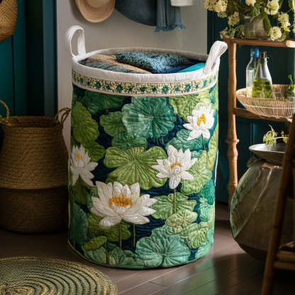 Lily Pond Freshness Quilted Laundry Basket NCU0NTV032