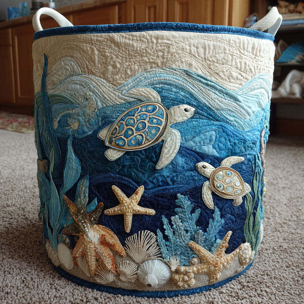 Turtle Quilted Laundry Basket NCU0QN005