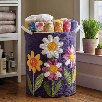 Timeless Blooming Quilted Laundry Basket NCU0PTT899