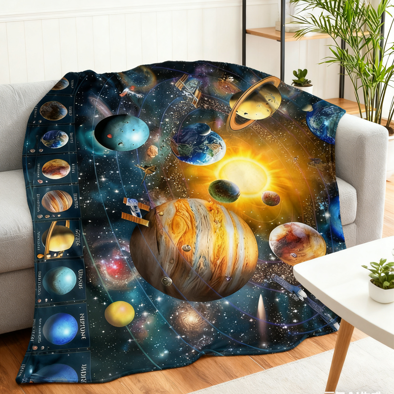 🦖Artistic Print Flannel Throw Blanket
