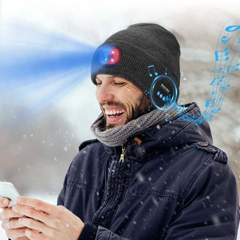 🔥— Gift Bluetooth Beanie with LED Headlight and Removable Speakers❄️