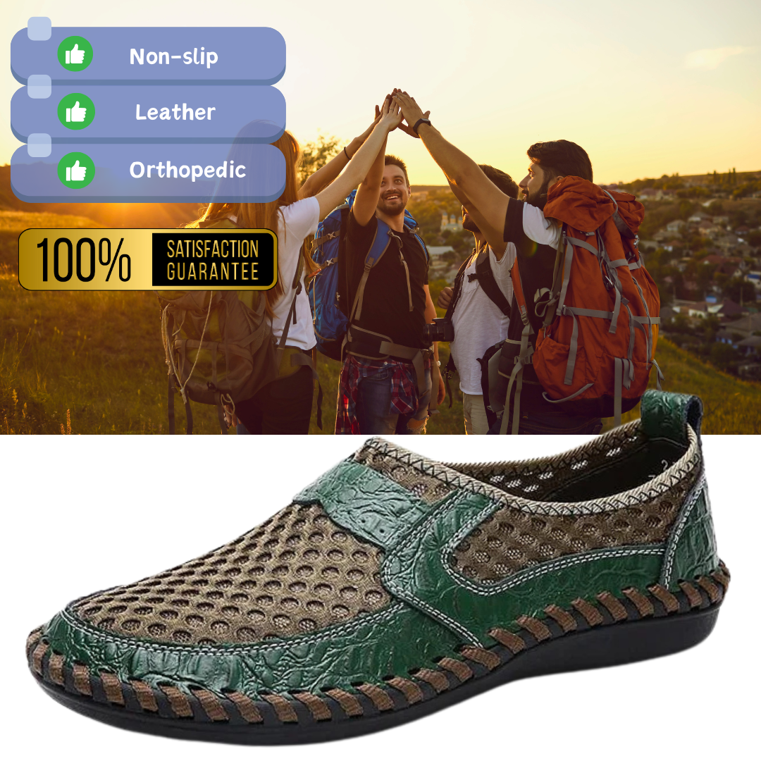 Men's Stitching Honeycomb Mesh Soft Loafers Breathable Outdoor Casual Shoes