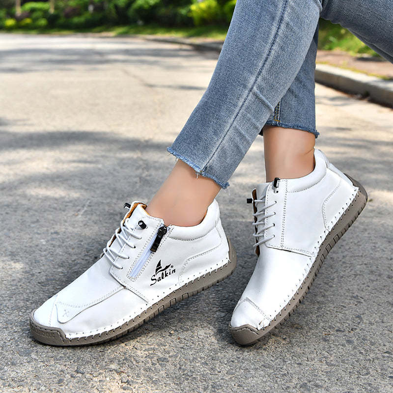 Women’s Orthopedic Casual Leather Boots – Wide Toe Box, Arch Support, Waterproof Design, and Pressure Relief for Everyday Wear and Travel