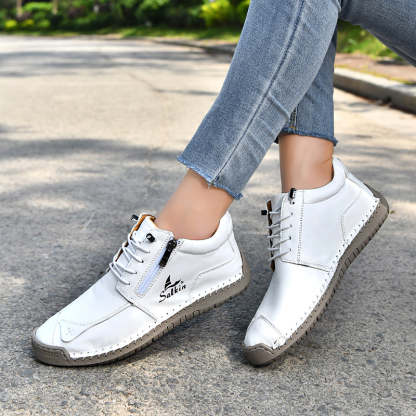 Women’s Orthopedic Casual Leather Boots – Wide Toe Box, Arch Support, Waterproof Design, and Pressure Relief for Everyday Wear and Travel