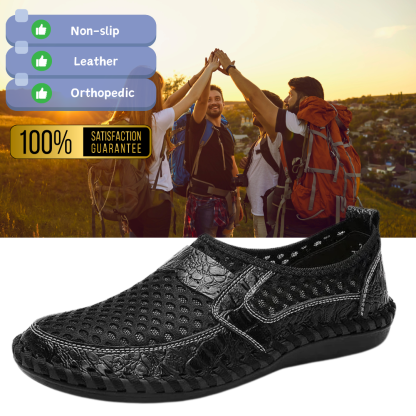 Men's Stitching Honeycomb Mesh Soft Loafers Breathable Outdoor Casual Shoes