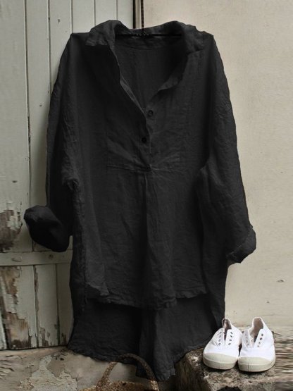 Women's Casual Loose Cotton Linen Shirt