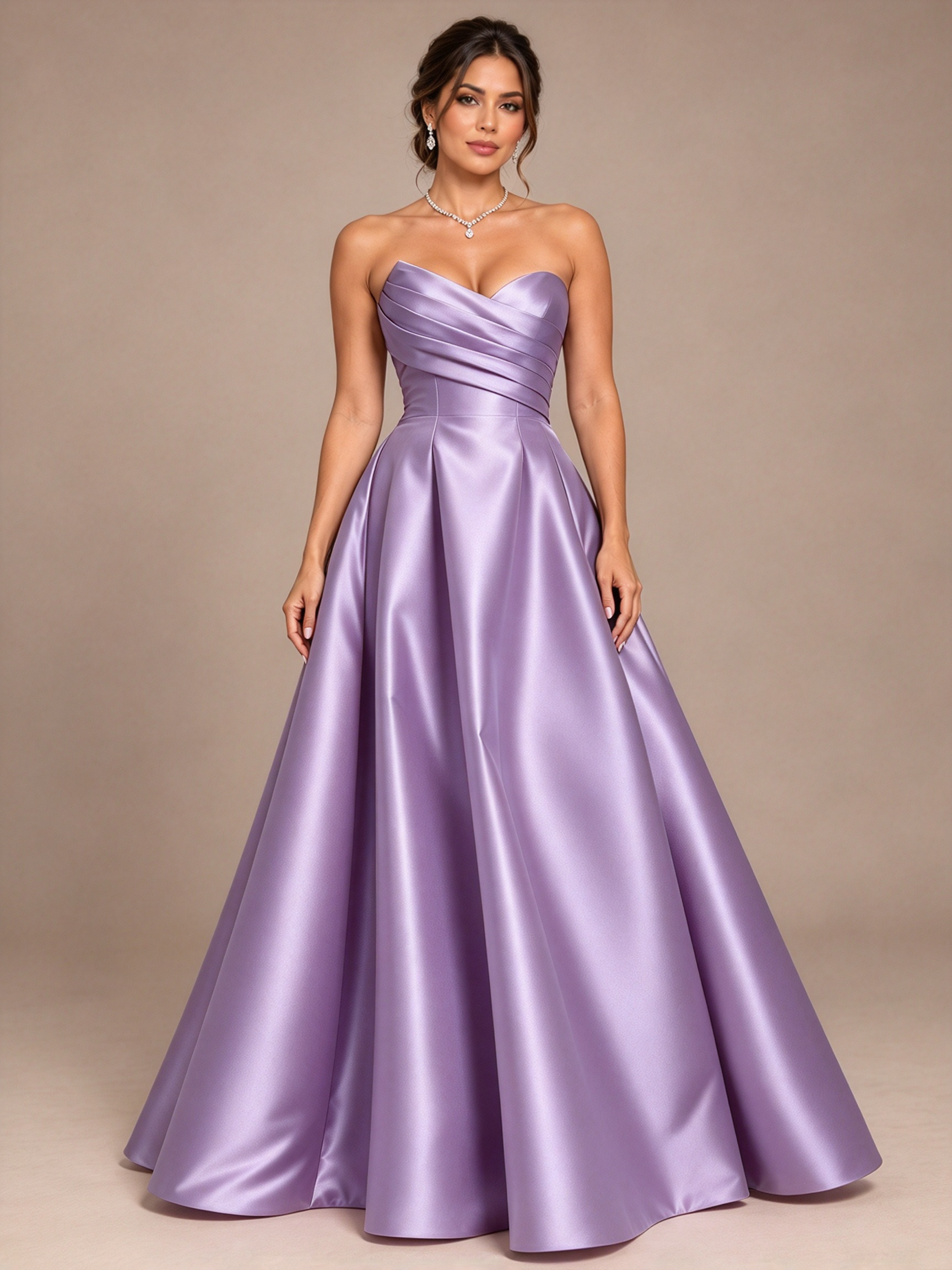 Navy Blue Strapless Sweetheart Ruched A-Line Maxi Dress