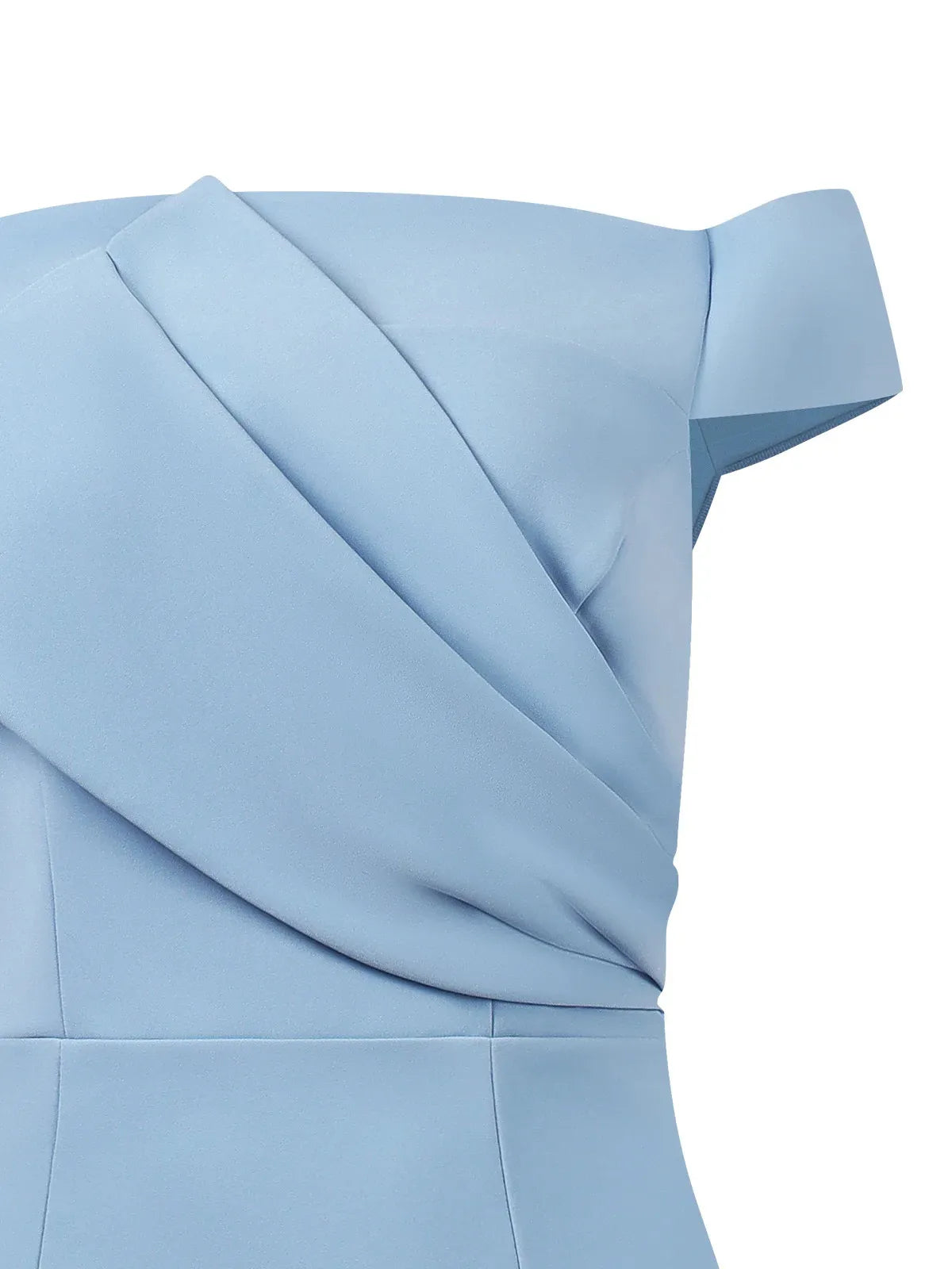 Blue Ruched Off The Shoulder Sheath Mini Homecoming Dress