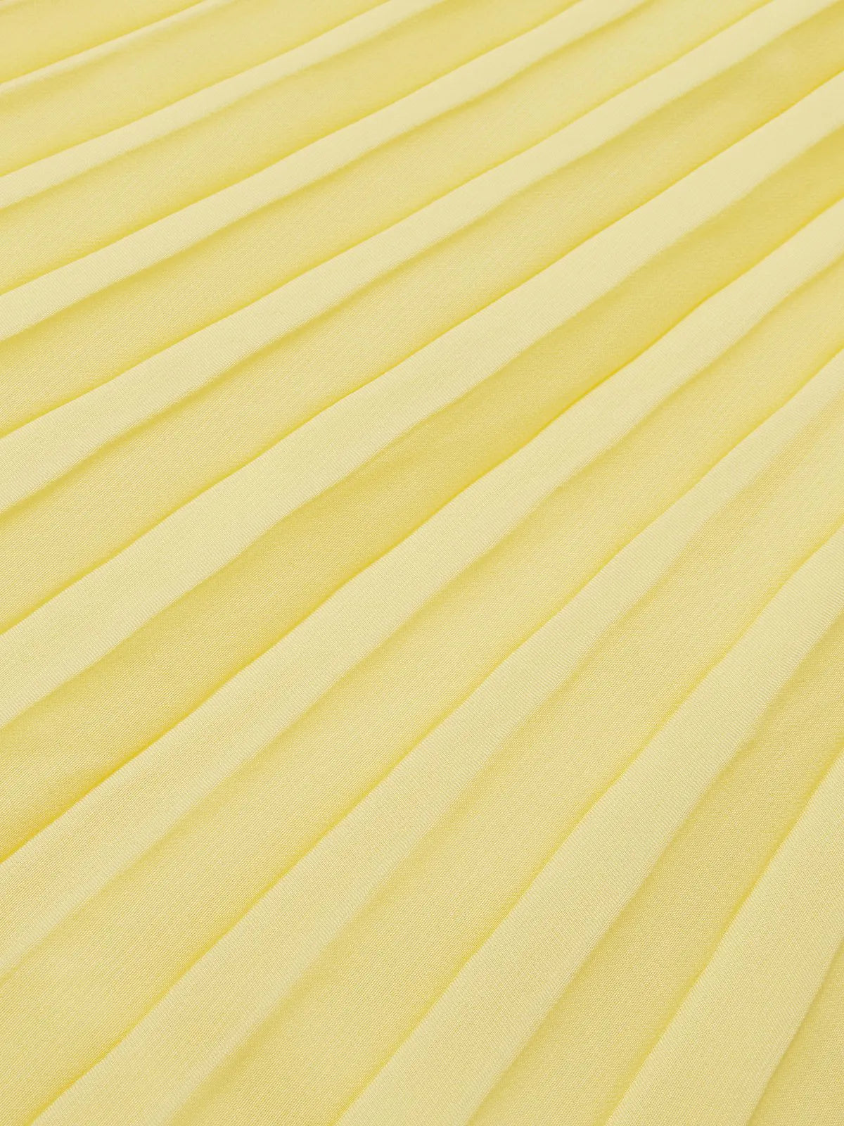 Yellow Pleated Chiffon Dress Square Neck Long Sleeve A-Line Gown