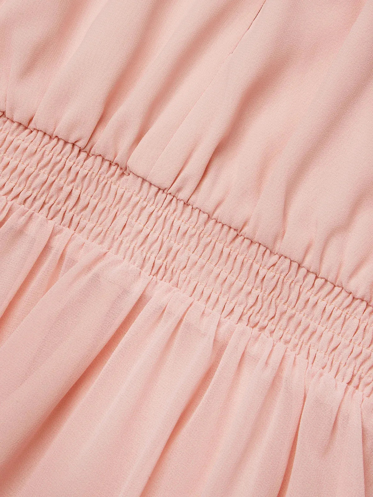 Pink Scramble Chiffon Lotus Leaf Collar Sleeveless A-Line Maxi Dress