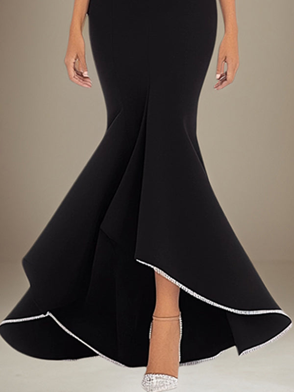 Daily Party Work Formal One Shoulder Sleeveless Floor Length Dress